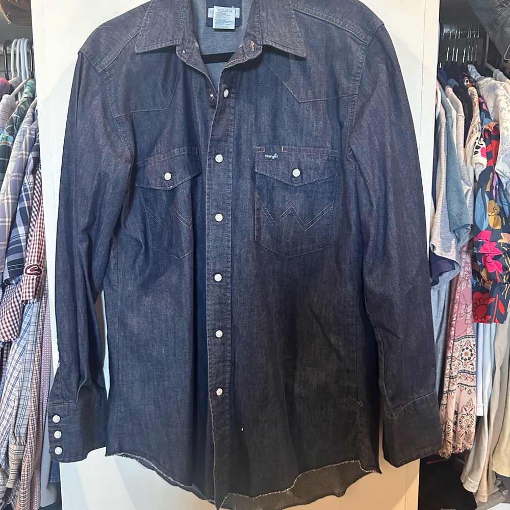 Wrangler Dark Blue Denim Shirt